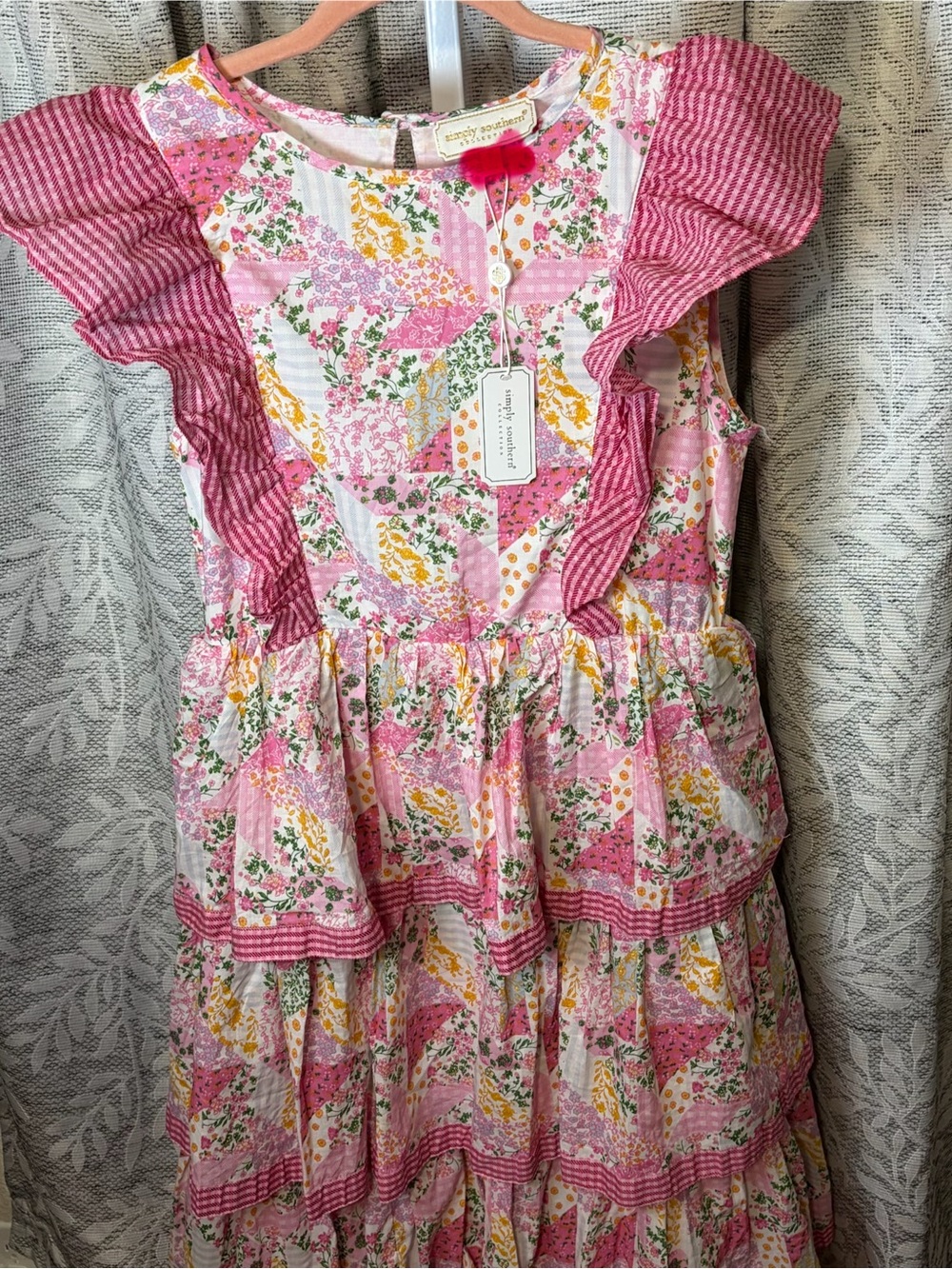 Simply southern patchwork sleeves NWT cotton Maxi dress B 38” L - Picture 3 of 5